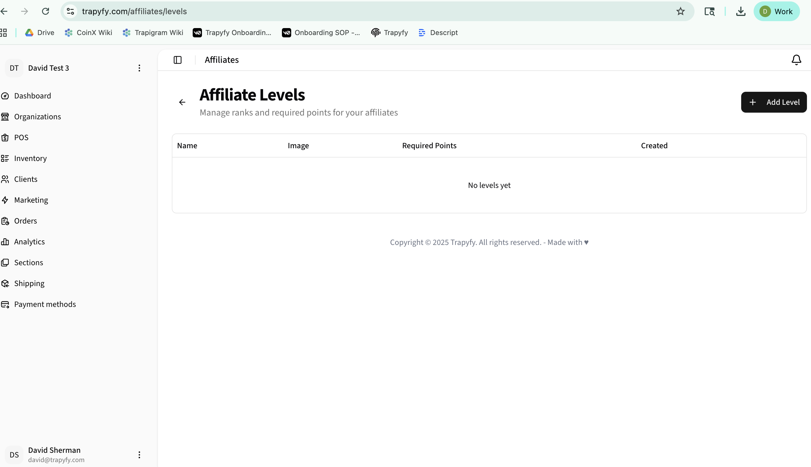 Affiliate levels overview
