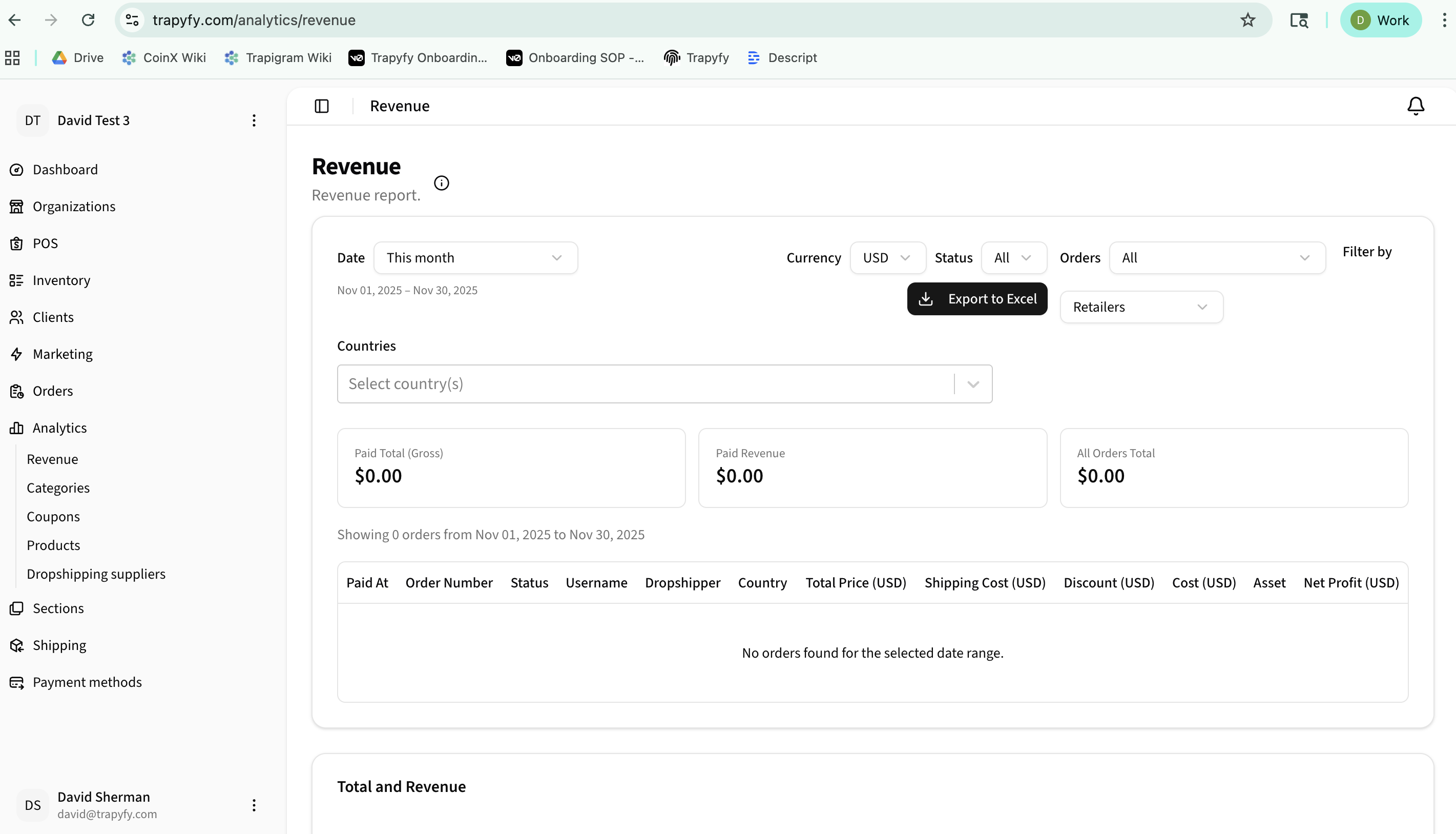Revenue Report Overview