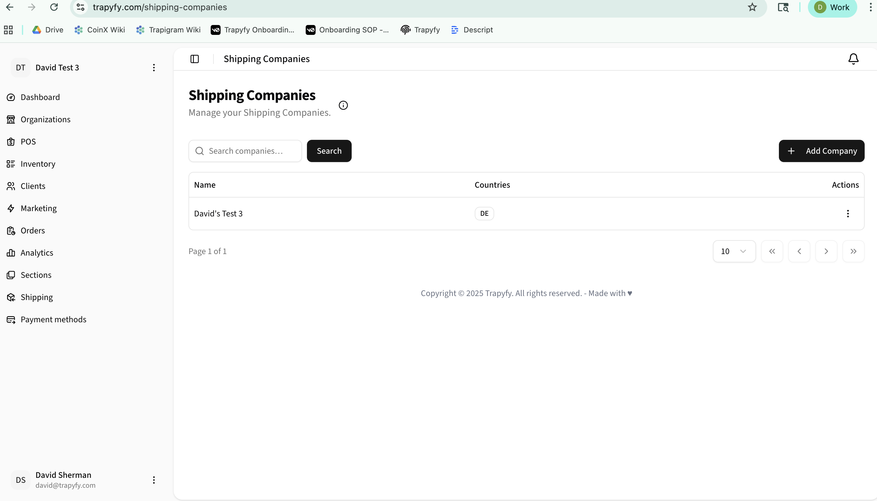 Shipping companies list
